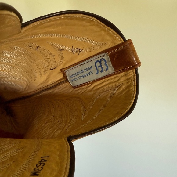 Anderson Bean size 10.5D Round Toe Tan Leather Cowboy Boots - Picture 3 of 4